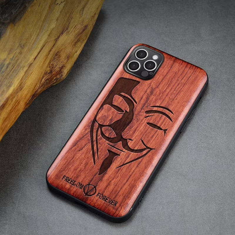 Robust Apple iPhone Case, MagSafe Compatible, Camera Lens and Screen Protection, Ultra Thin, Shockproof, Magnetic, Full All Around Protection, Real Wood TPU Cover