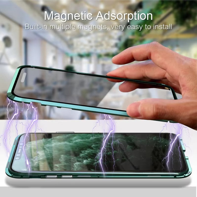 Premium Apple iPhone Case Compatible, Camera Lens & Screen Protection, Ultra Thin Magnetic Full All Around Protection Cover 