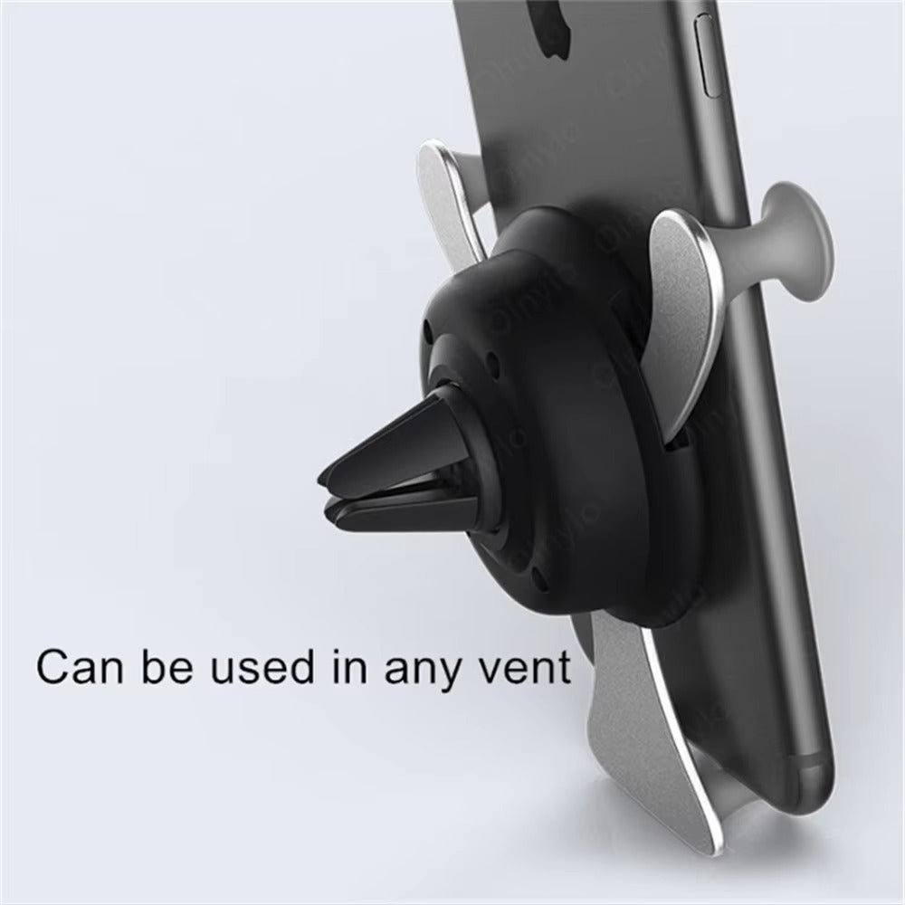 Premium Gravity Car Phone Holder for iPhone – Vent Clip Mount, Auto Lock, Smiley Face Design, Compatible with Apple Devices