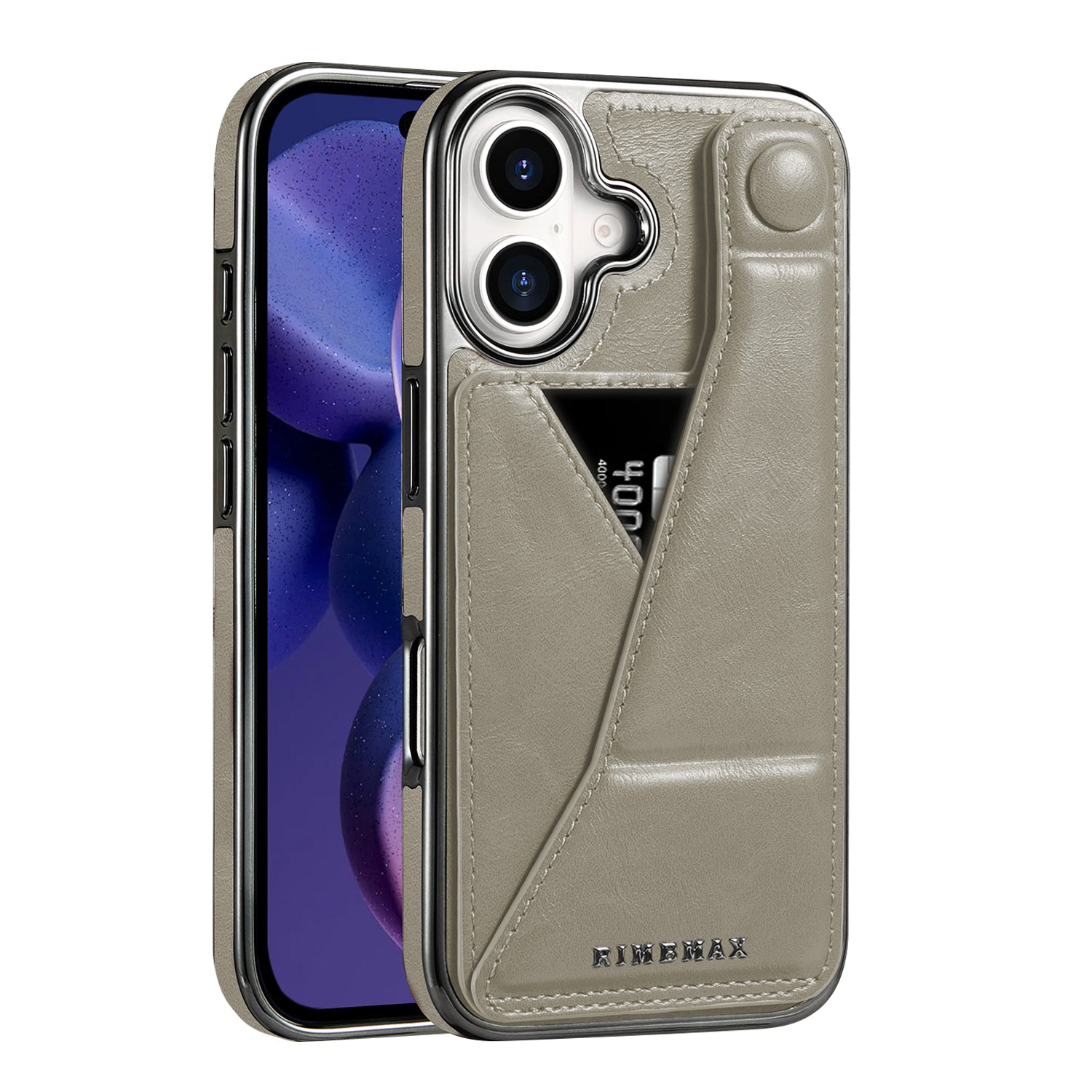 Luxuriöse elektroplattierte Leder-iPhone-Hülle – Standkartenhalter, premium Anti-Fall-Schutz, stilvolles Design und langlebige Abdeckung für ultimativen Komfort