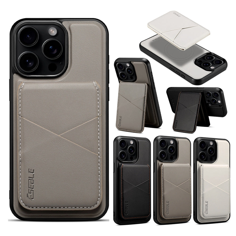 Luxuriöse Magnetische Leder Geldbörse iPhone Hülle – 2-in-1 MagSafe Kartenhalter, Ständer, Stoßfesten Schutz, Premium Design, Kabelloses Laden Kompatibel für iPhone Modelle