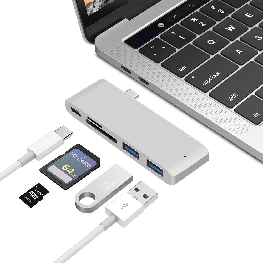 High-Speed USB-C Hub with HDMI 4K, Thunderbolt 3, USB 3.0, SD/TF Card Reader, PD Charging – Type-C Adapter Dock for MacBook Air, Pro, and USB-C Laptops