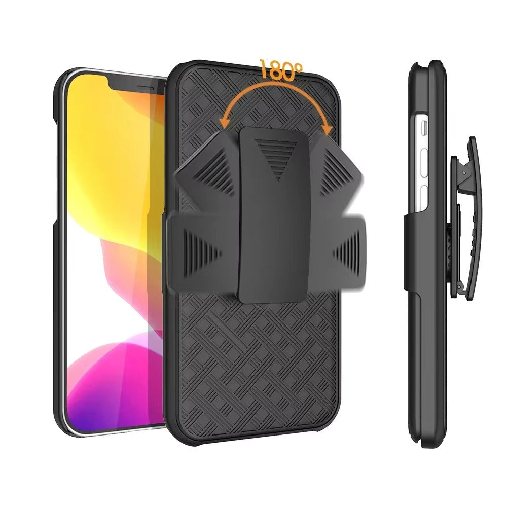 High Quality Apple iPhone Case, MagSafe Compatible, Camera Lens & Screen Protection, Ultra Thin, Shockproof, Magnetic Full All Around Cover – 2-in-1 Holster Combo Case with Kickstand & Waist Belt Clip