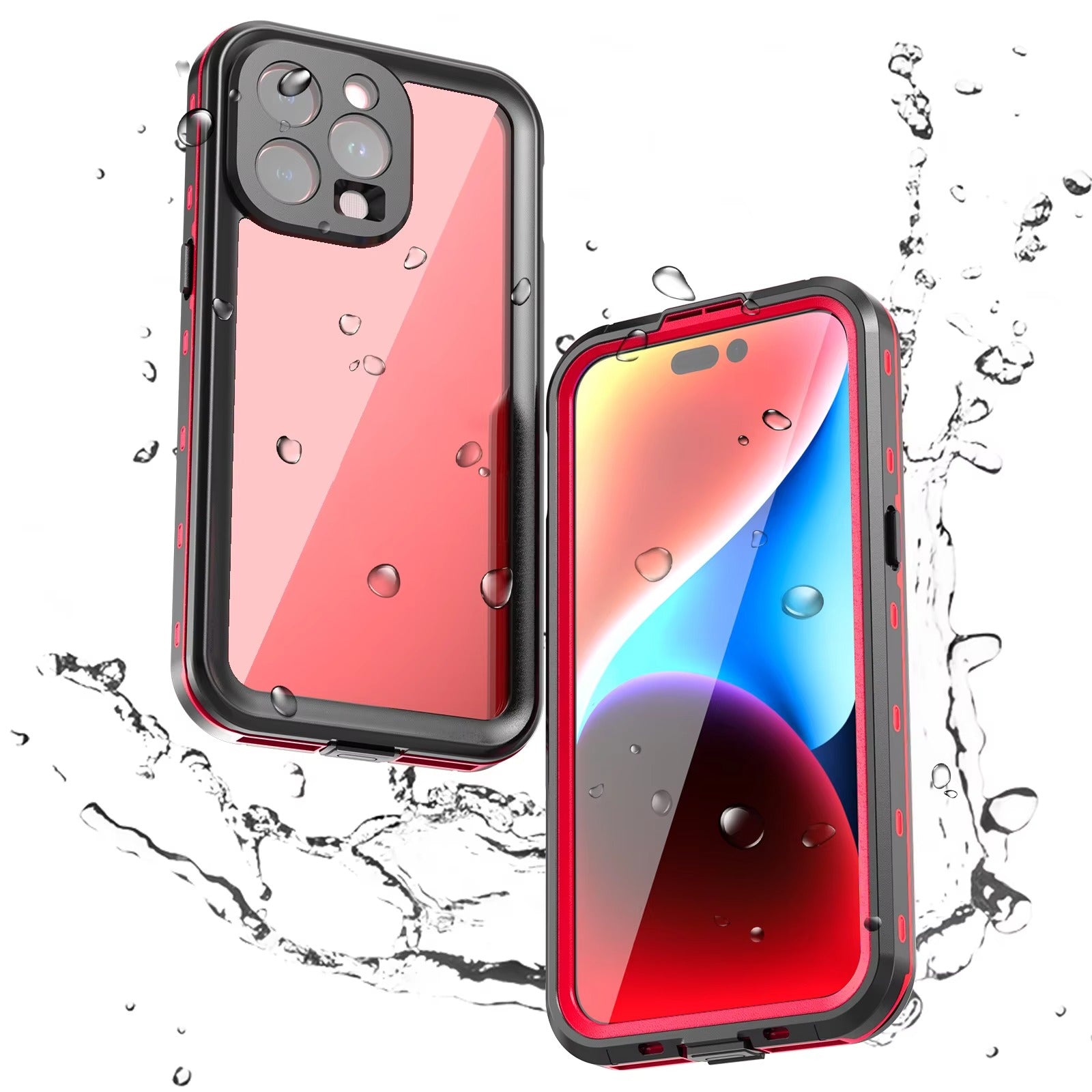 Hochwertige Apple iPhone Hülle, MagSafe-kompatibel, Kameraobjektiv- und Bildschirmschutz, ultradünne stoßfeste magnetische Rundumschutzabdeckung mit IP68 transparentem Seil-Design