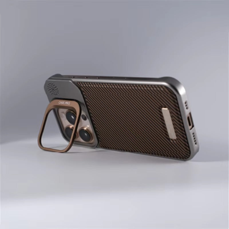 Luxury Apple iPhone Case, MagSafe Compatible, Camera Lens & Screen Protection, Ultra Thin, Shockproof, Magnetic Full All Around Cover – Frameless Carbon Fiber Pattern Slim Case with Lens Holder & Wireless Charging Support