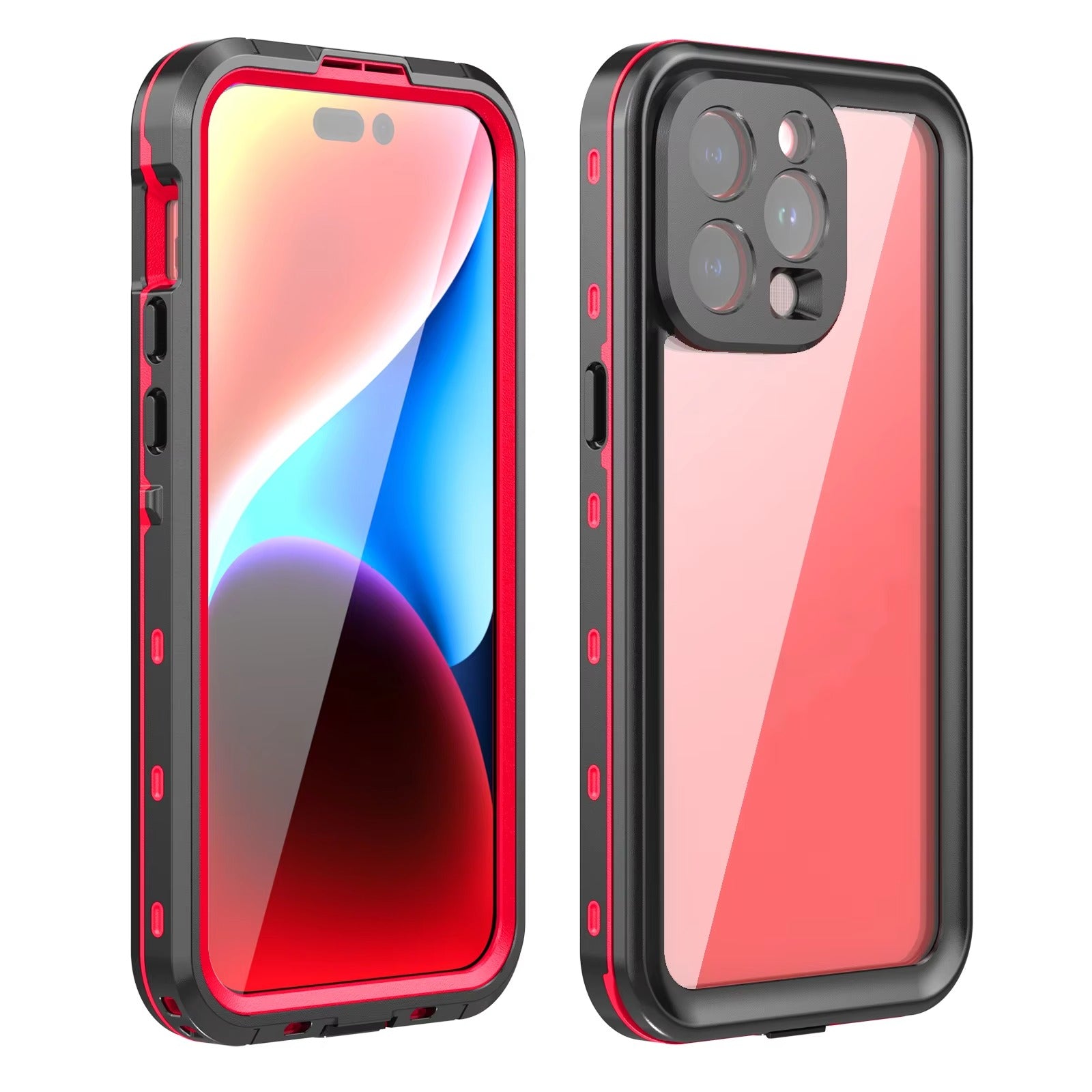 Hochwertige Apple iPhone Hülle, MagSafe-kompatibel, Kameraobjektiv- und Bildschirmschutz, ultradünne stoßfeste magnetische Rundumschutzabdeckung mit IP68 transparentem Seil-Design