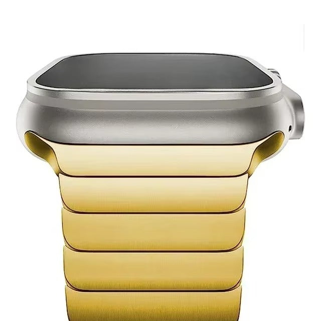 Premium Titanium Stainless Steel Band for Apple Watch Metal Link Bracelet with Secure Clasp, Compatible with 41mm to 49mm 
