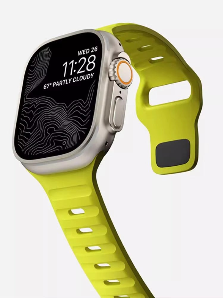 Premium Silicone Sport Watch Band – Soft, Waterproof, Adjustable Strap Compatible with 38mm to 49mm Smartwatches, Breathable & Lightweight Design