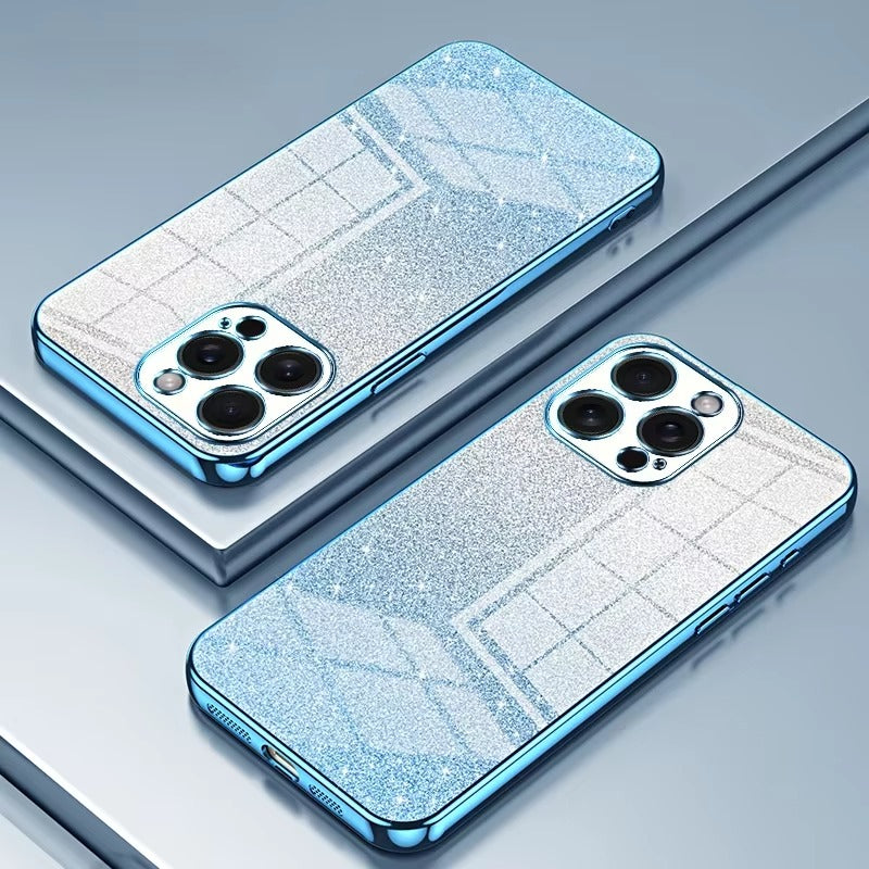Luxury Apple iPhone Case, MagSafe Compatible, Camera Lens & Screen Protection, Ultra Thin, Shockproof, Magnetic Full All Around Cover – Electroplated Glitter Soft TPU Case with Shockproof Back Protection