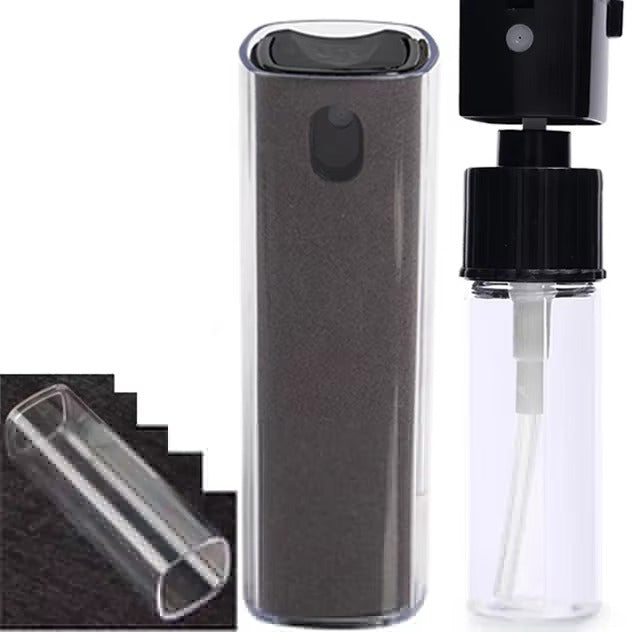 High Quality 2-in-1 Screen Cleaner Spray Reusable Cleaning Cloth for Cell Phones, iPads, Computers, Glasses, and Tablets