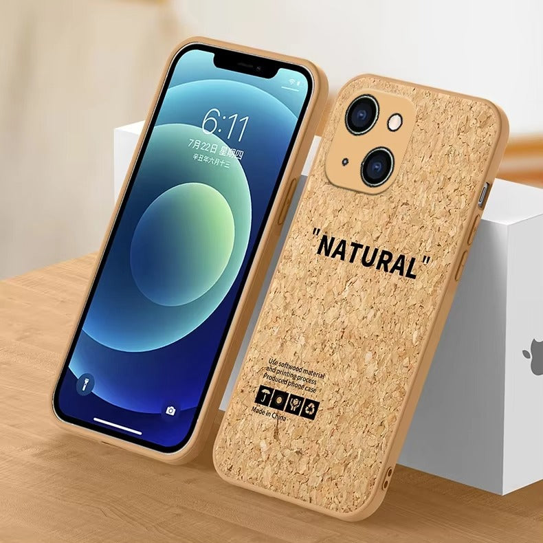 Luxuriöse Apple iPhone Hülle, MagSafe-kompatibel, Kameraobjektiv- und Bildschirmschutz, ultra dünn, stoßfest, magnetisch, vollständiger Rundumschutz, Korkholz-Weichhülle