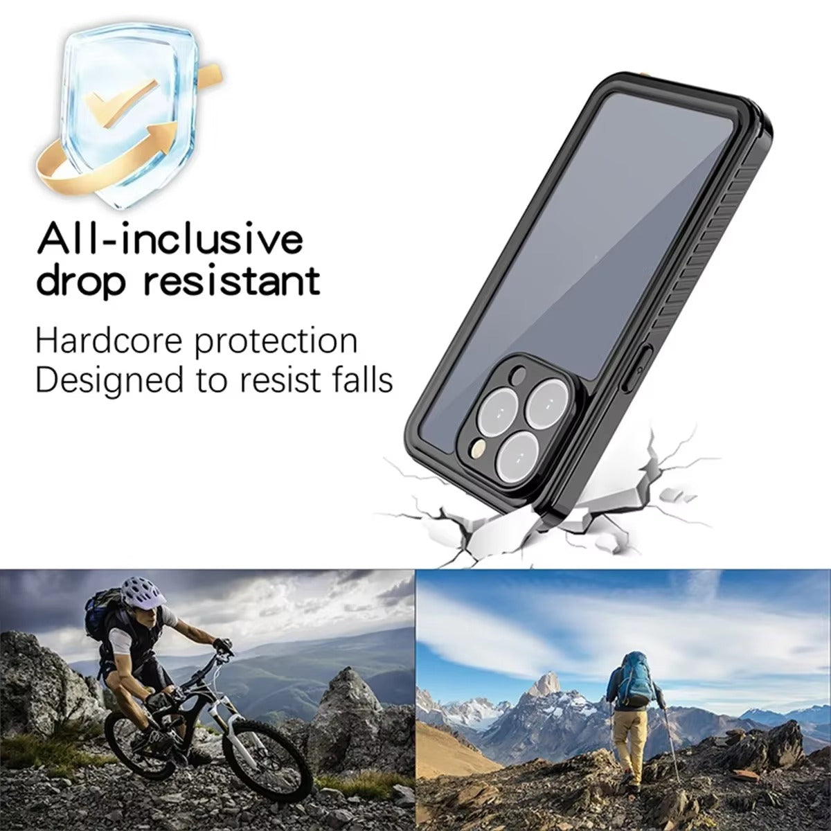 High Quality Apple iPhone Case MagSafe Compatible, Camera Lens & Screen Protection, Cover with IP68 360 Waterproof Shield