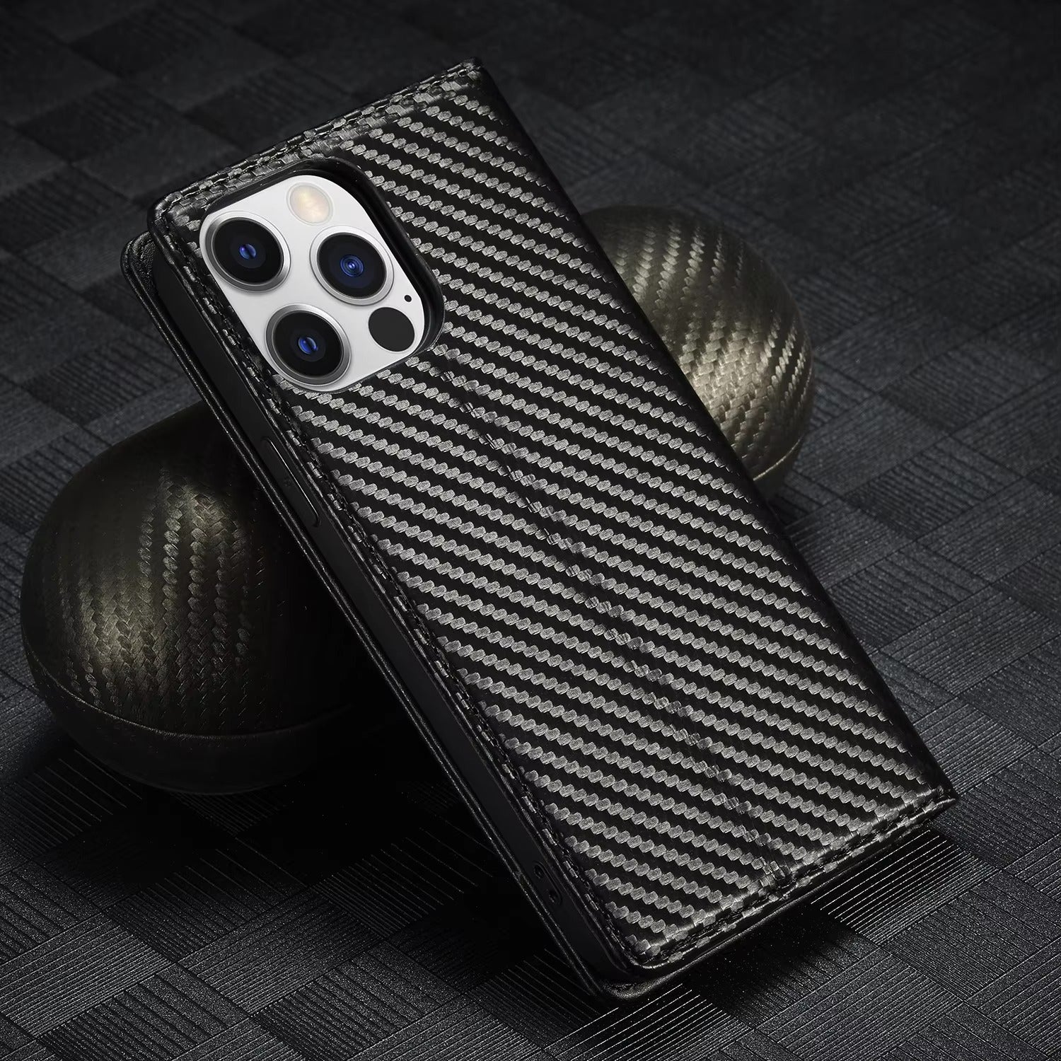 Luxury Carbon Fiber Apple iPhone Case, MagSafe Compatible, Ultra Thin Magnetic Shockproof Full Cover 