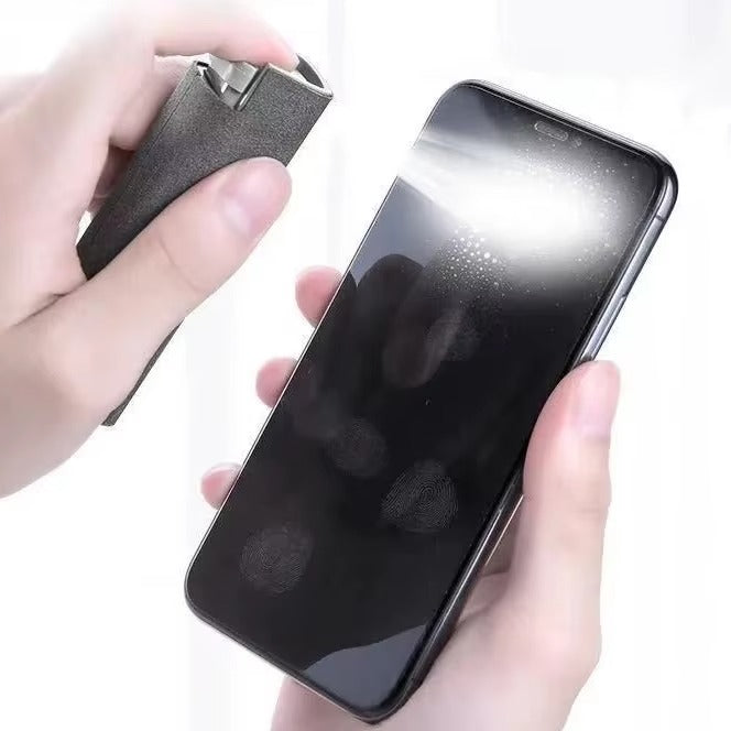 High Quality 2-in-1 Screen Cleaner Spray Reusable Cleaning Cloth for Cell Phones, iPads, Computers, Glasses, and Tablets