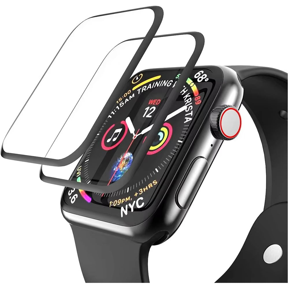Premium 3D Full Cover Tempered Glass Screen Protector for Apple Watch – Anti-Fingerprint, Shockproof Case Bundle 38mm–49mm