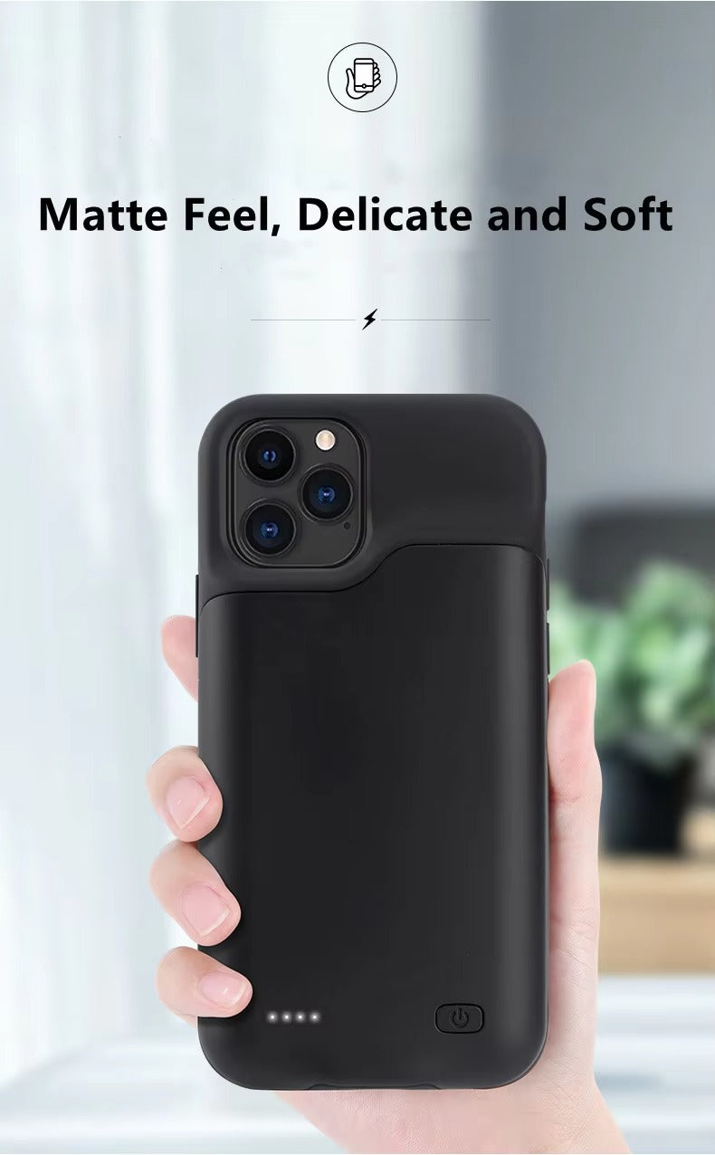 Hochkapazitäts-Apple-iPhone-Hülle, MagSafe-kompatibel, Kameraobjektiv- und Bildschirmschutz, ultradünne stoßfeste magnetische Rundumschutz-Ladehülle mit integriertem Akku