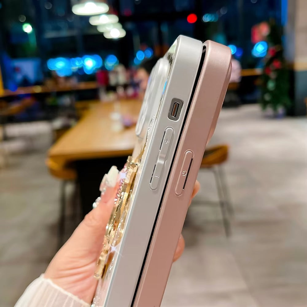 Luxuriöse Apple iPhone Hülle, MagSafe-kompatibel, Kameraobjektiv- und Bildschirmschutz, ultra dünn, stoßfest, magnetisch, vollständiger Rundumschutz, Nachtkatze Ring Cover