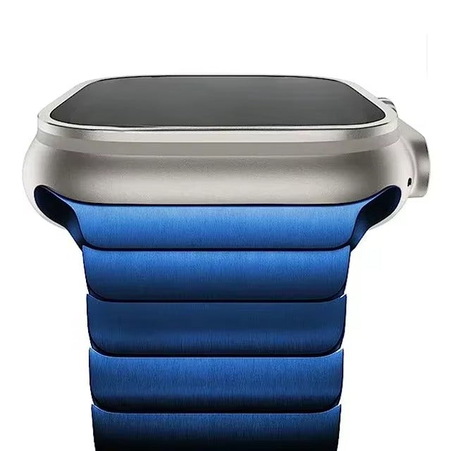 Premium Titanium Stainless Steel Band for Apple Watch Metal Link Bracelet with Secure Clasp, Compatible with 41mm to 49mm 