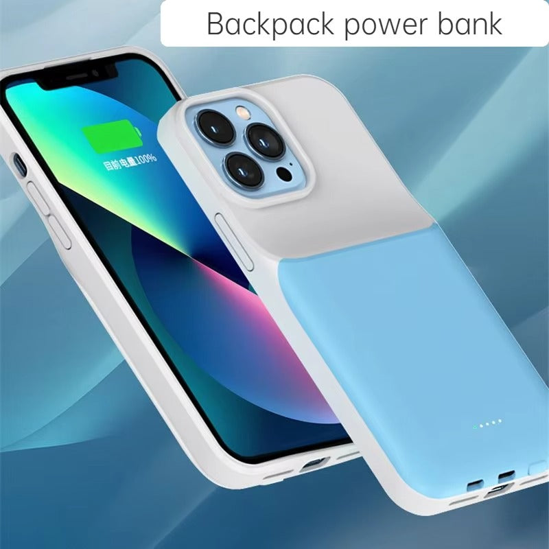 Hochwertige Apple iPhone Hülle, MagSafe-kompatibel, Kameraobjektiv- und Bildschirmschutz, ultradünne stoßfeste magnetische Rundumschutzabdeckung mit 5000mAh 10000mAh Powerbank