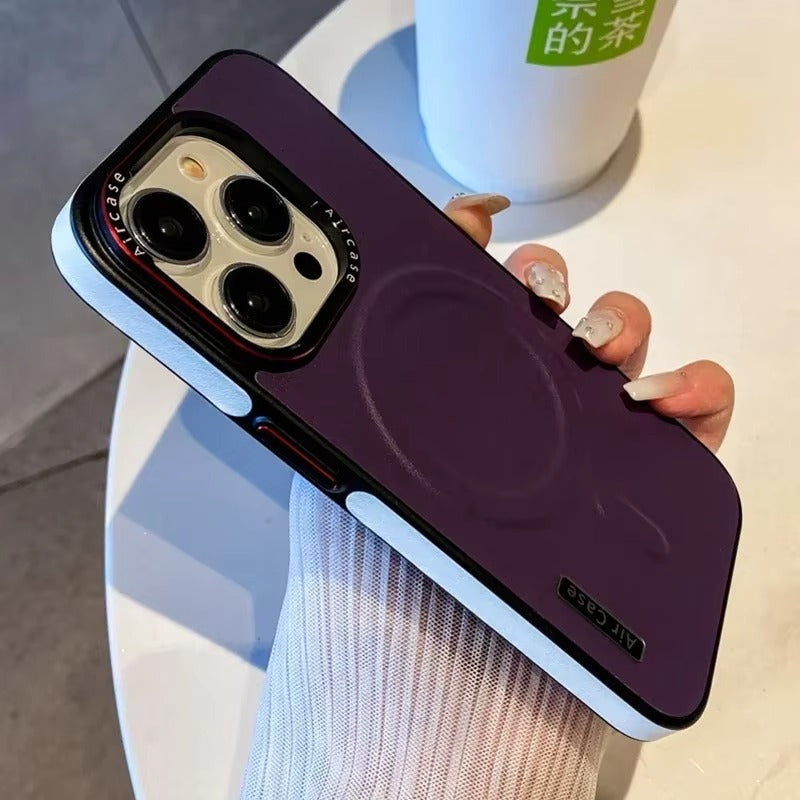 Premium Apple iPhone Hülle, MagSafe-kompatibel, Kameraobjektiv- und Bildschirmschutz, ultra dünn, stoßfest, magnetisch, vollständiger Rundumschutz, vollständige Metall-Schutzhülle