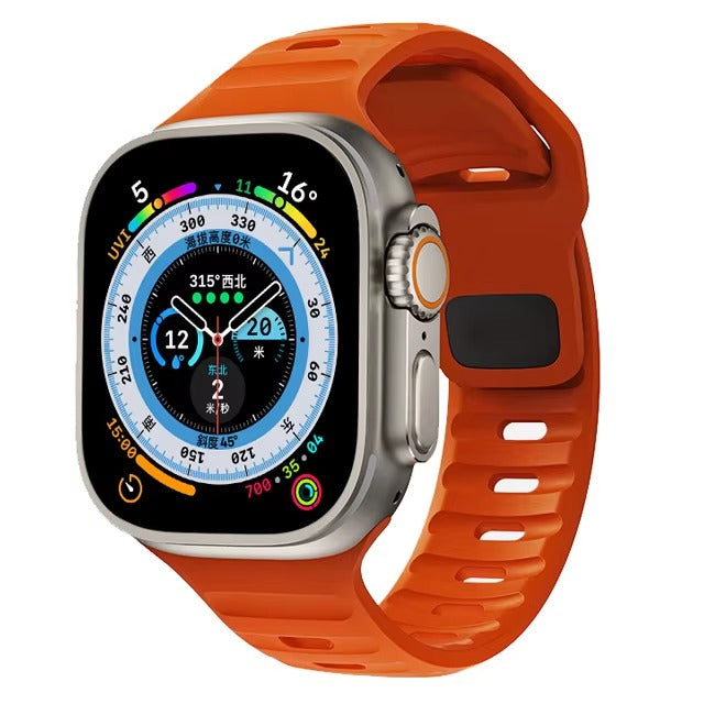 Premium Silicone Sport Watch Band – Soft, Waterproof, Adjustable Strap Compatible with 38mm to 49mm Smartwatches, Breathable & Lightweight Design