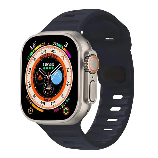 Premium Silicone Sport Watch Band – Soft, Waterproof, Adjustable Strap Compatible with 38mm to 49mm Smartwatches, Breathable & Lightweight Design