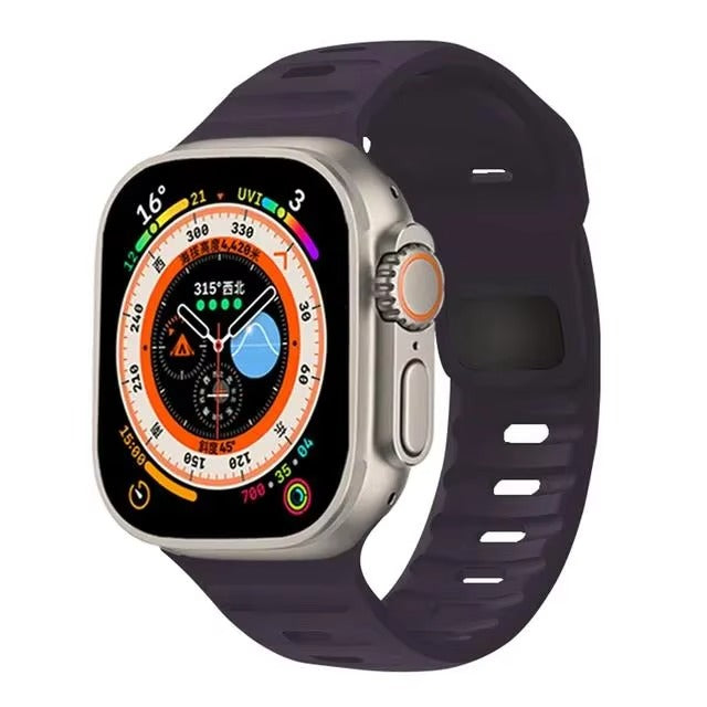 Premium Silicone Sport Watch Band – Soft, Waterproof, Adjustable Strap Compatible with 38mm to 49mm Smartwatches, Breathable & Lightweight Design