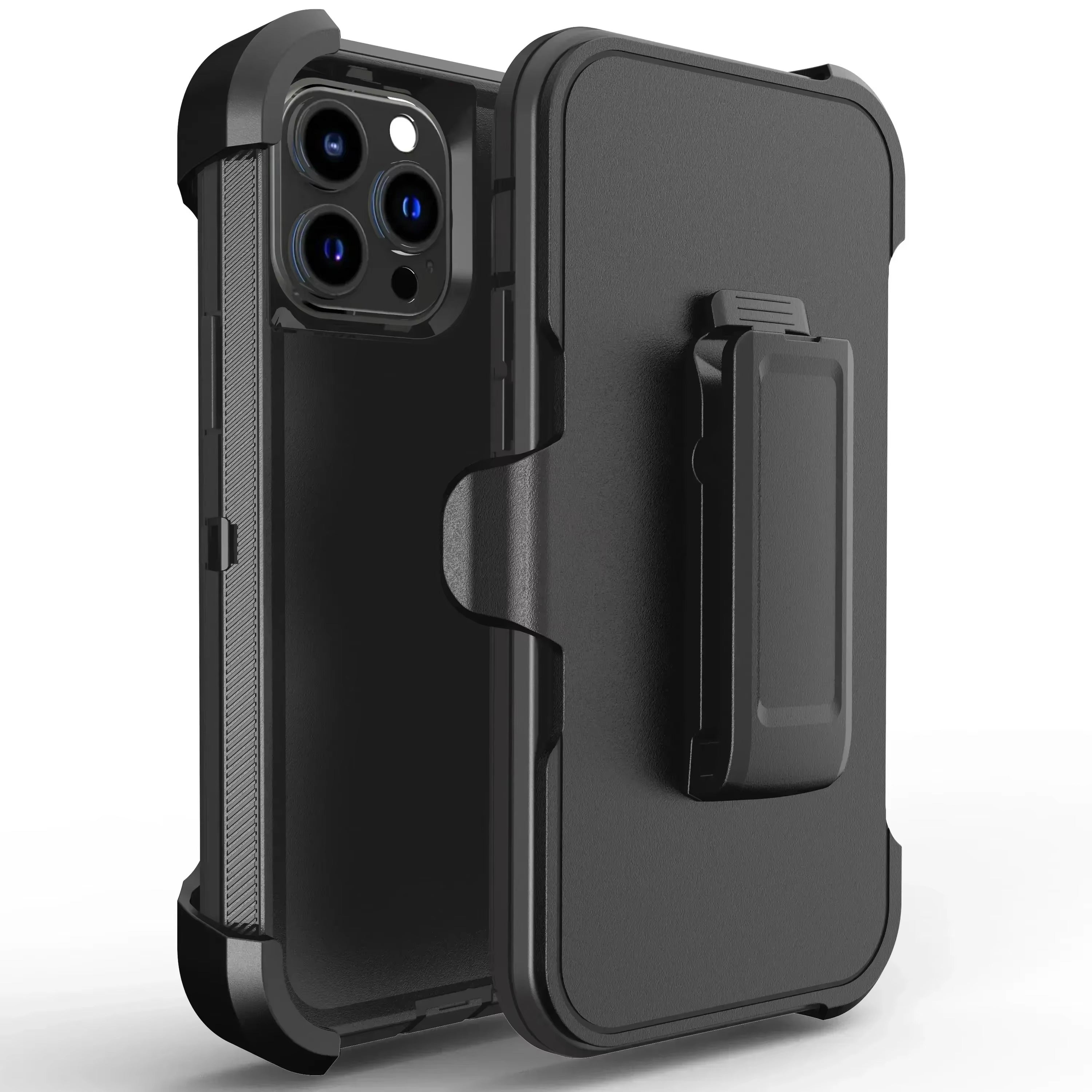 Robust Apple iPhone Case, MagSafe Compatible, Camera Lens & Screen Protection, Ultra Thin, Shockproof, Magnetic Full All Around Cover – Slide Belt Clip Holster Case with Kickstand Holder & Heavy Duty Back Protection