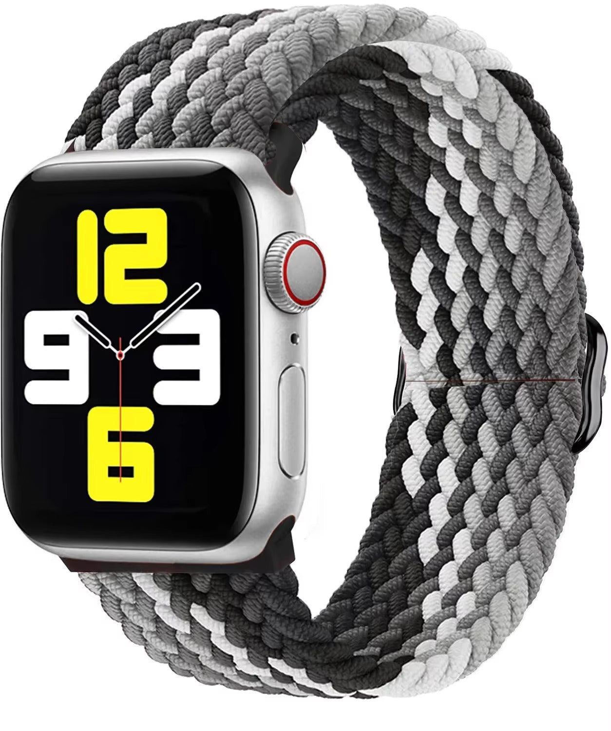 Premium Nylon Braided Solo Loop for Apple Watch – Adjustable Elastic Strap, Breathable Band for 40mm to 46mm Apple 
