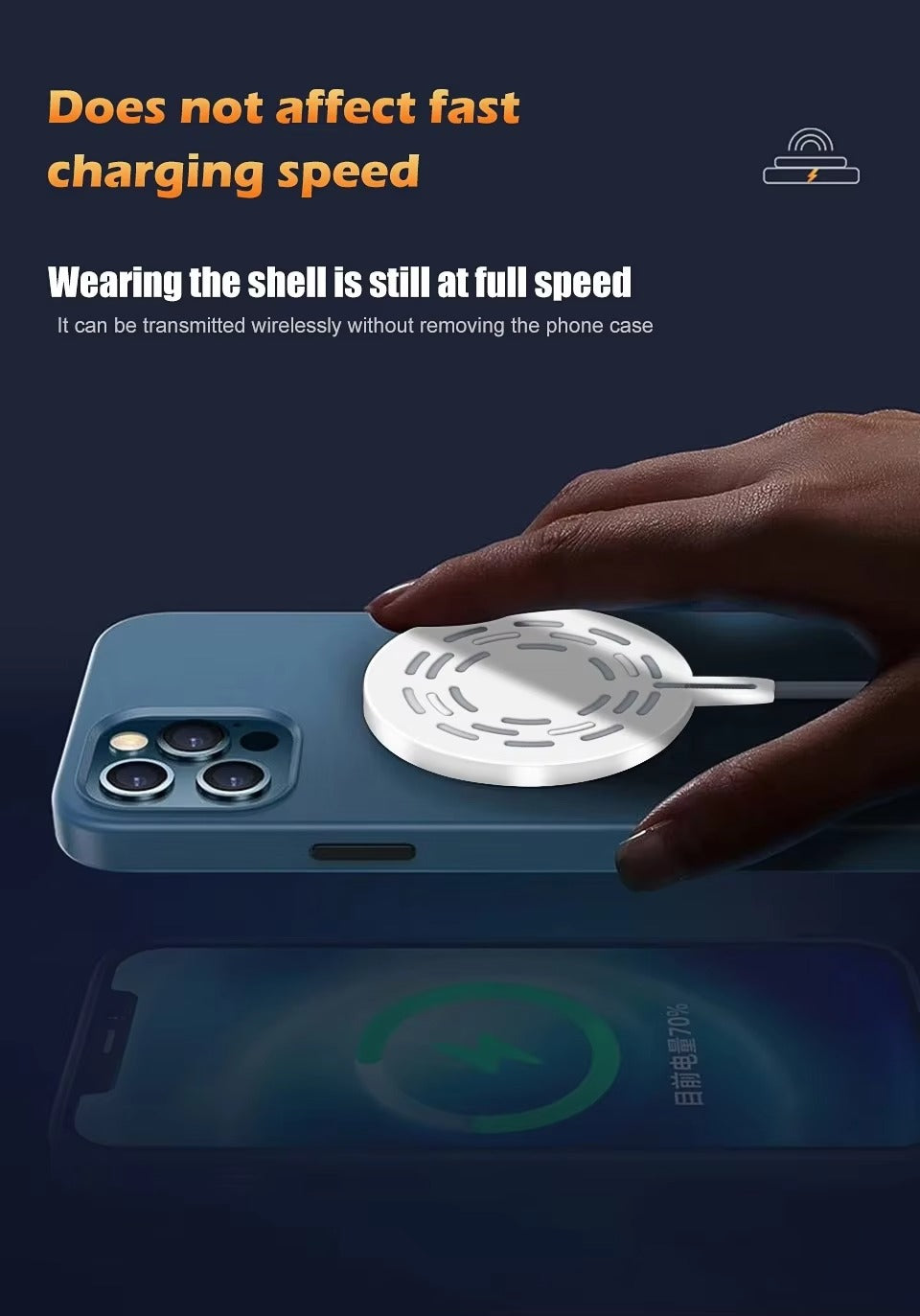 High-Speed 30W Magnetic Wireless Charger – MagSafe Fast Charging Pad with Type-C Cable for iPhone, Strong Adsorption, Case-Friendly, Signal Safe