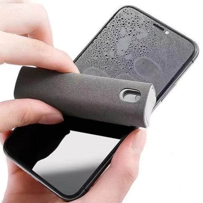 High Quality 2-in-1 Screen Cleaner Spray Reusable Cleaning Cloth for Cell Phones, iPads, Computers, Glasses, and Tablets