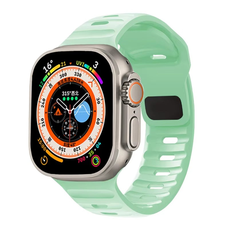 Premium Silicone Sport Watch Band – Soft, Waterproof, Adjustable Strap Compatible with 38mm to 49mm Smartwatches, Breathable & Lightweight Design