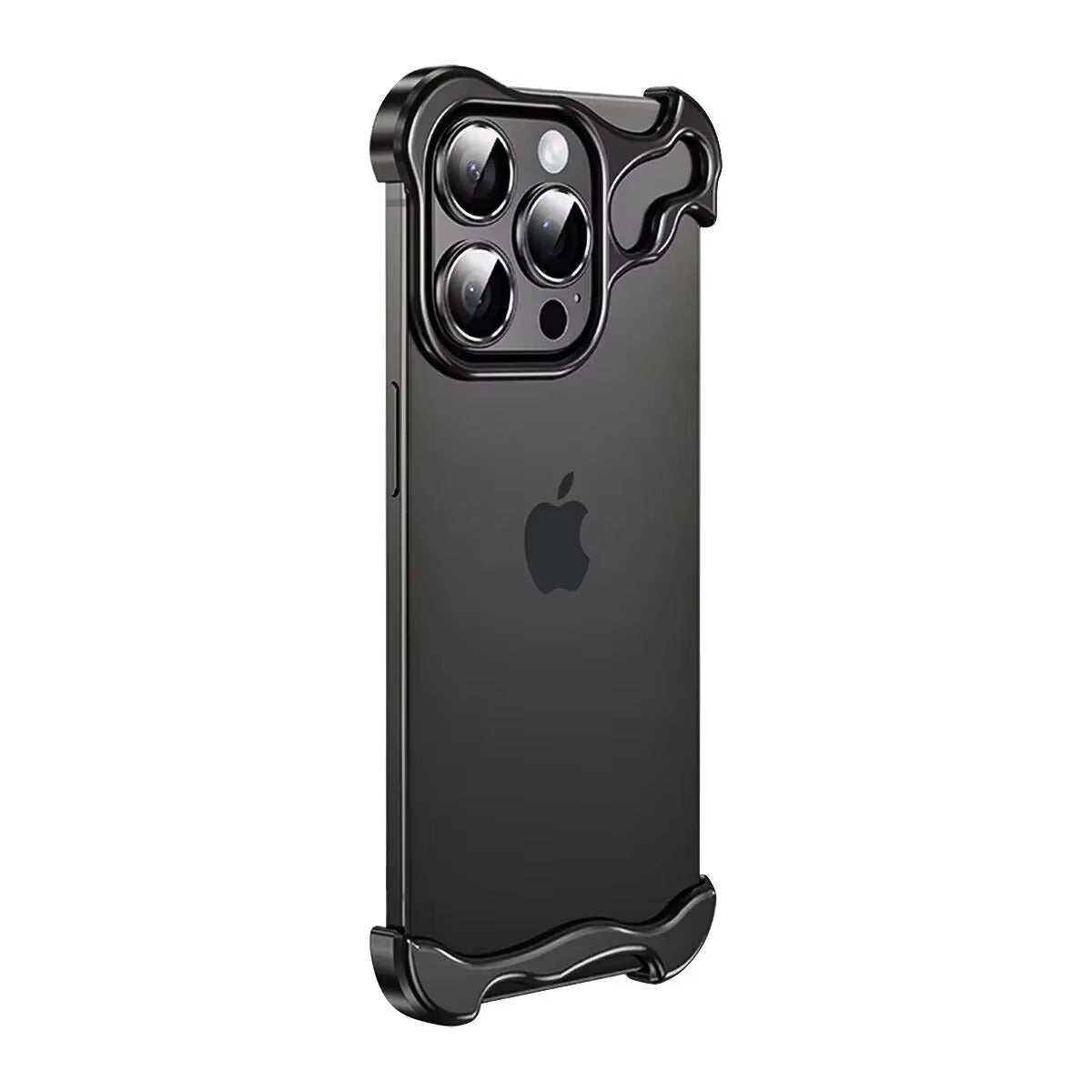 Luxury Metal Bumper Apple iPhone Case, MagSafe Compatible, Ultra Thin Magnetic Irregular Aluminum Frame and Lens Film Guard