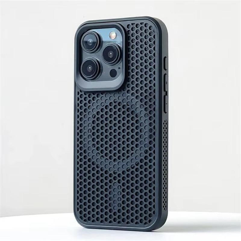 Luxury Apple iPhone Case, MagSafe Compatible, Camera Lens & Screen Protection, Ultra Thin, Shockproof, Magnetic Full All Around Cover – Matte Hard PC Case with Heat Dissipation Holes & Wireless Charging Support