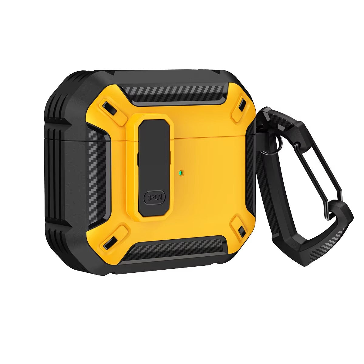 Premium Carbon Fiber AirPods Case Cover – Shockproof TPU Hard Shell with Secure Lock, Keychain, Wireless Charging Compatible for AirPods Pro 2, 3, 2, 1 & 4