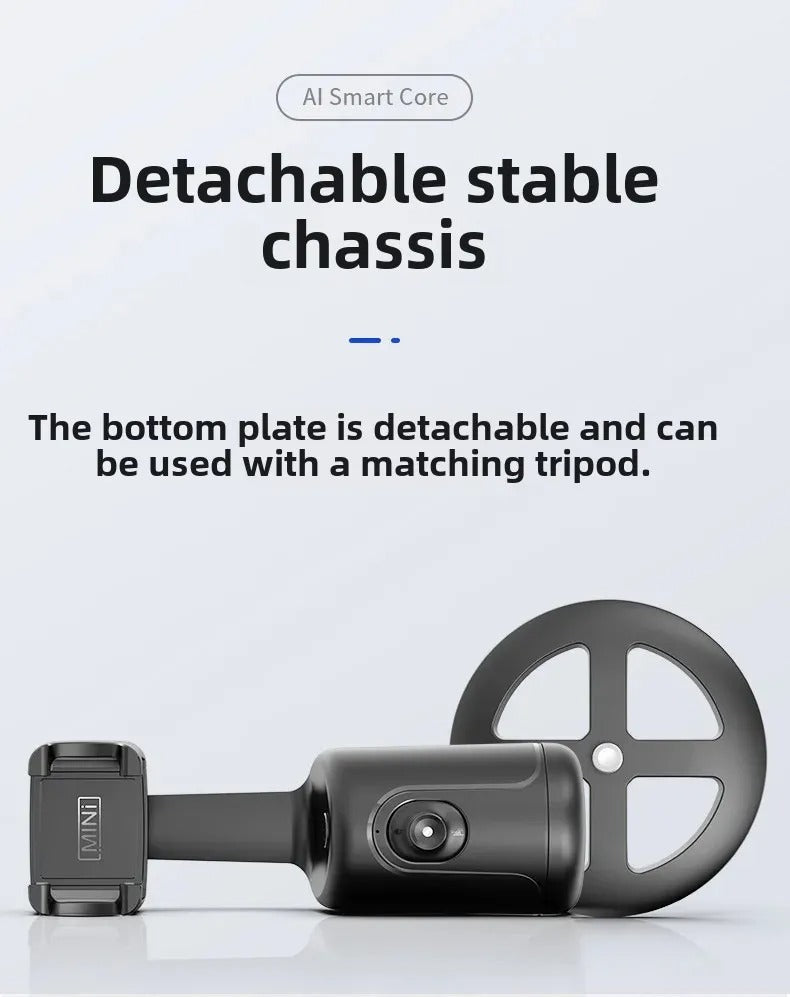 High Quality AI Face Tracking Phone Tripod Stand – 360° Rotation, No App Needed, Auto Follow, Stabilizer, Smart Camera Holder for Vlog & Live