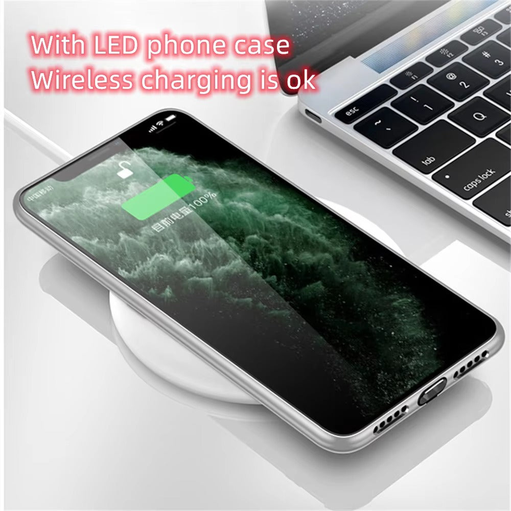 Premium Apple iphone  Case, LED Flash, Sound Reactive, Shockproof, Ultra Thin, Full Body Protection, Golden Dragon Luminous Glass Cover