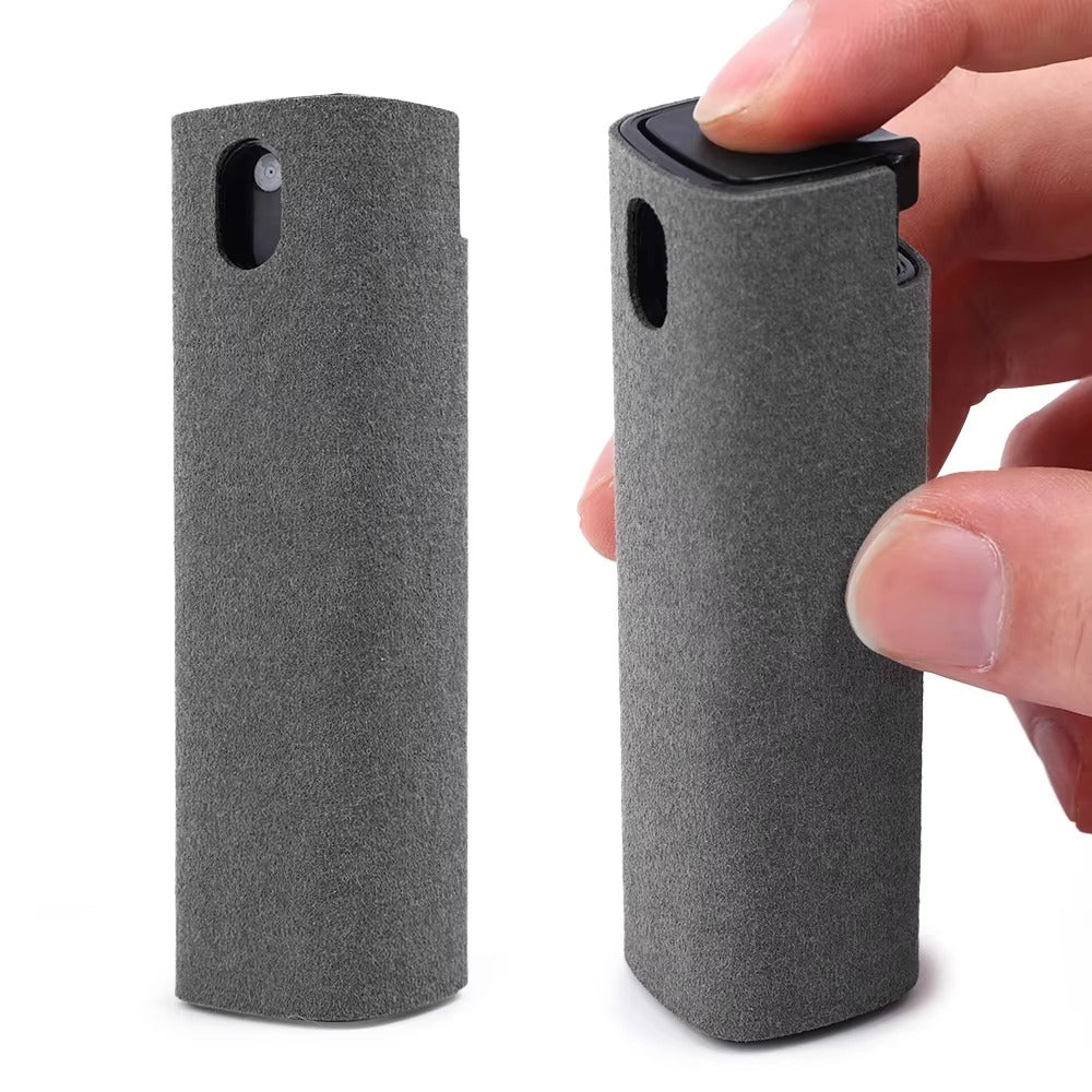 High Quality 2-in-1 Screen Cleaner Spray Reusable Cleaning Cloth for Cell Phones, iPads, Computers, Glasses, and Tablets