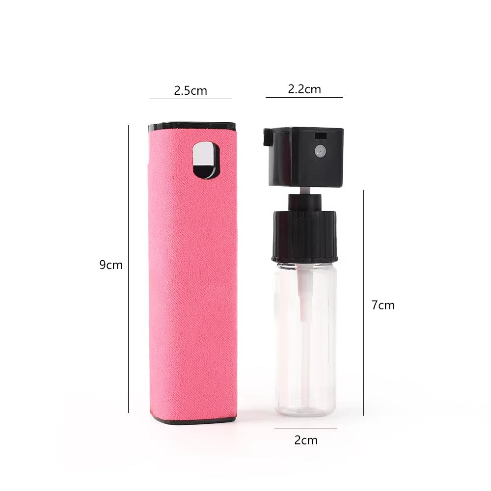 High Quality 2-in-1 Screen Cleaner Spray Reusable Cleaning Cloth for Cell Phones, iPads, Computers, Glasses, and Tablets