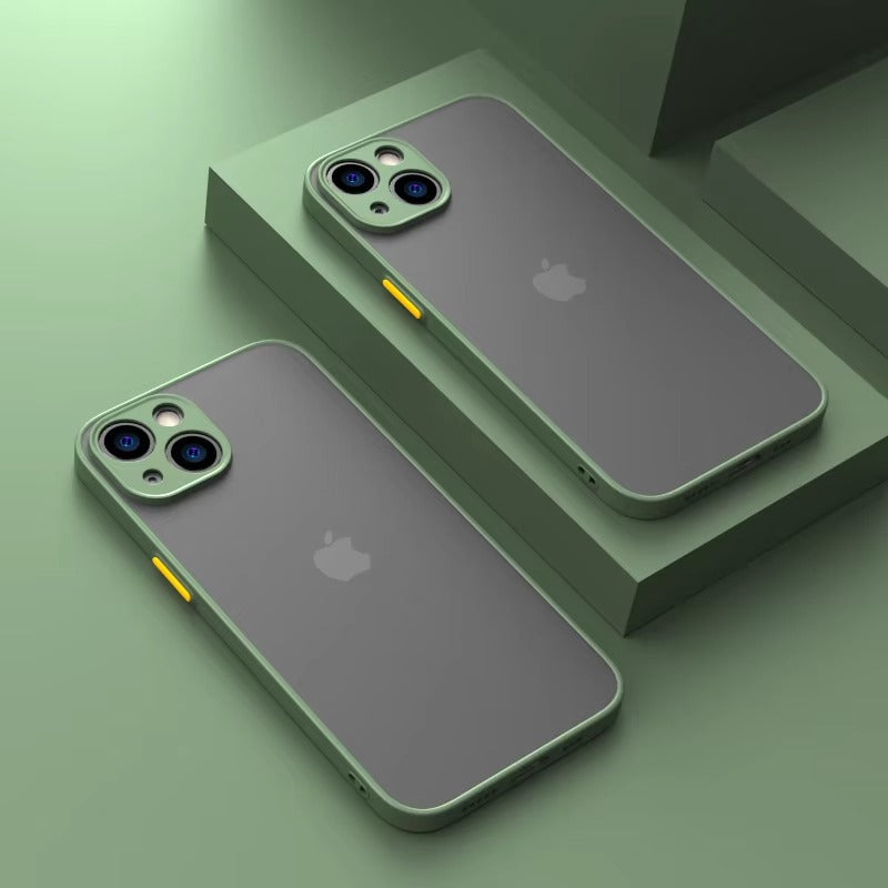 Robust Apple iPhone Case, MagSafe Compatible, Camera Lens & Screen Protection, Ultra Thin, Shockproof, Magnetic Full All Around Cover – Matte Armor Case with Clear Silicone Edges & Hard PC Back for Durable Protection