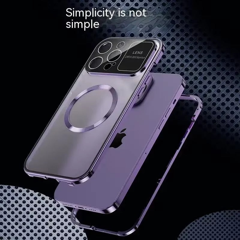 High Quality Apple iPhone Case MagSafe Compatible, Camera Lens & Screen Protection, Cover with Double Glass Window Design