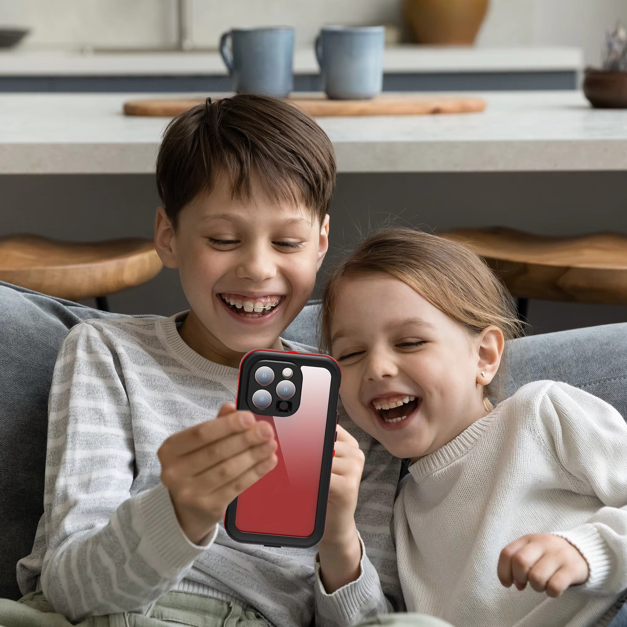 Hochwertige Apple iPhone Hülle, MagSafe-kompatibel, Kameraobjektiv- und Bildschirmschutz, ultradünne stoßfeste magnetische Rundumschutzabdeckung mit IP68 transparentem Seil-Design