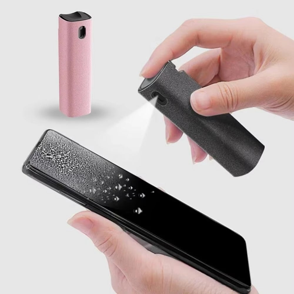 High Quality 2-in-1 Screen Cleaner Spray Reusable Cleaning Cloth for Cell Phones, iPads, Computers, Glasses, and Tablets