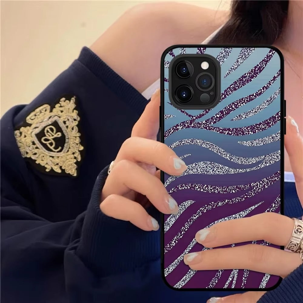 Luxury Zebra Print Apple iPhone Case, MagSafe Compatible, Ultra Thin Magnetic Shockproof Full Protection Cover with Screen Guard and Animal Pattern Style Shell