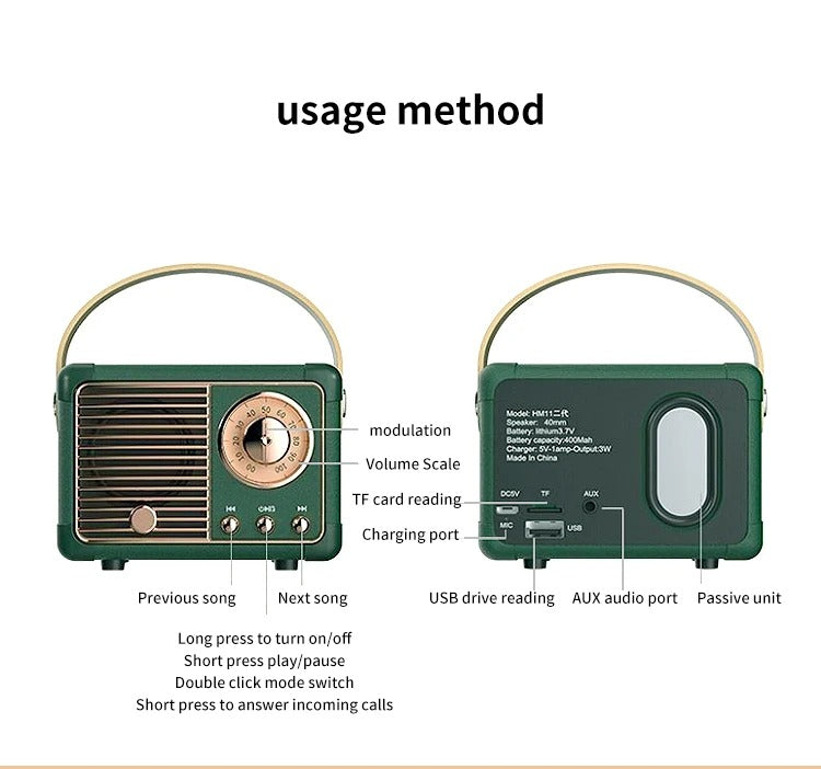High Quality Portable Bluetooth Speaker for iPhone, Waterproof Wireless Subwoofer, Outdoor Loud Music Box with Deep Bass for Car and Home Use