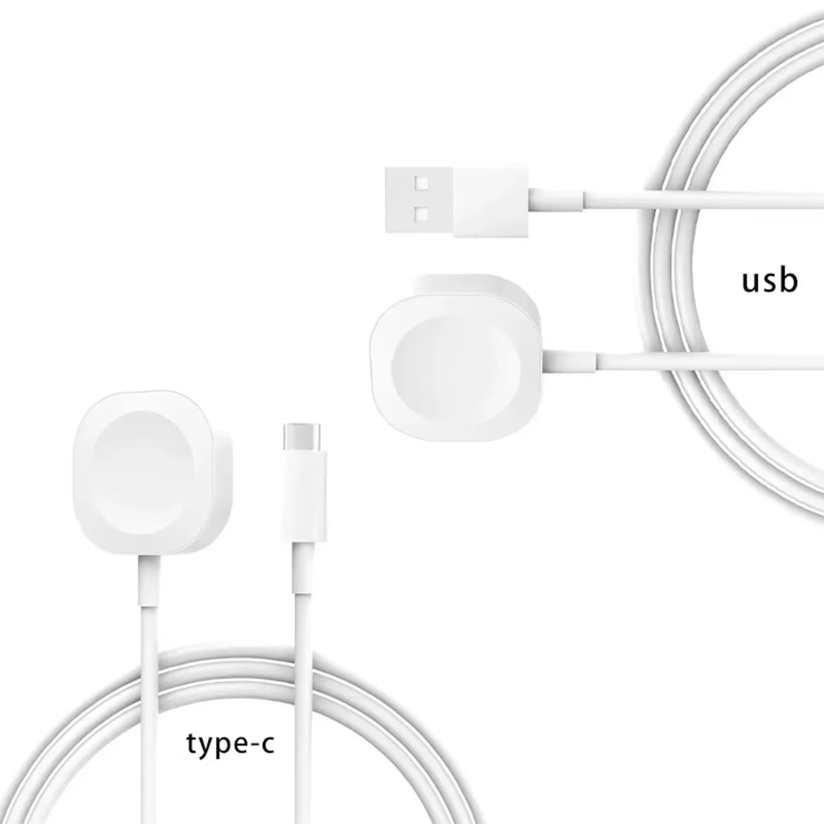 High-Quality Magnetic Wireless Charger for Apple Watch – USB-A & USB-C Cable, Fast Charging Dock with Strong Magnetic Force, Fireproof PC Material, Safe Charging