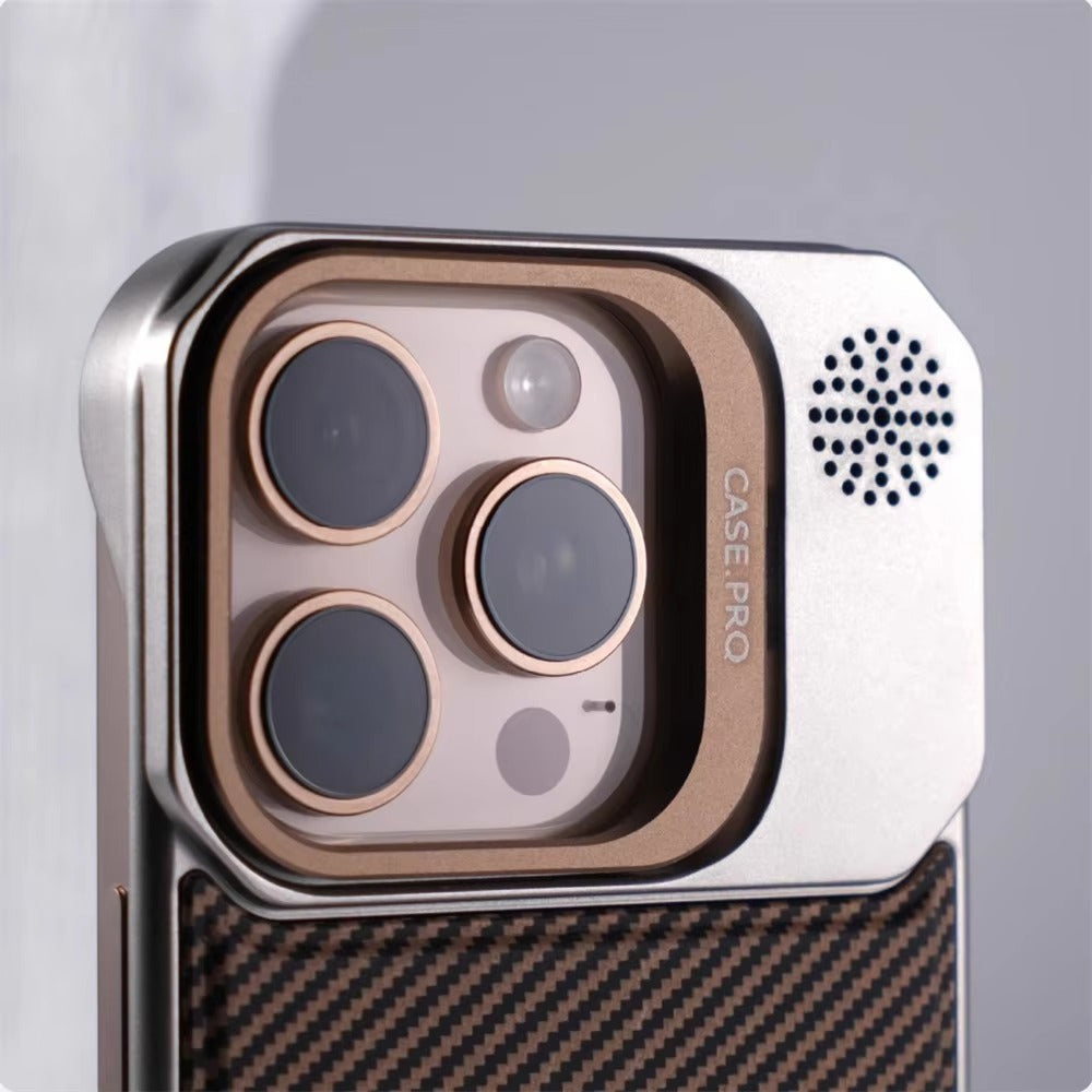 Luxury Apple iPhone Case, MagSafe Compatible, Camera Lens & Screen Protection, Ultra Thin, Shockproof, Magnetic Full All Around Cover – Frameless Carbon Fiber Pattern Slim Case with Lens Holder & Wireless Charging Support