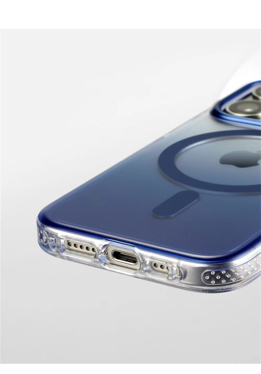 Hochwertige Apple iPhone Hülle, MagSafe-kompatibel, Kameraobjektiv- und Bildschirmschutz, ultradünne stoßfeste magnetische Rundumschutzabdeckung mit Farbverlauf-Bumper und klarem Gehäuse
