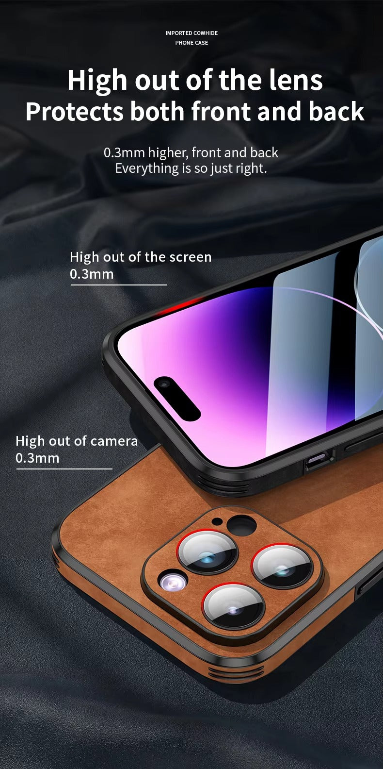 Shockproof Magnetic Leather Apple iPhone Case, MagSafe Compatible, Full Lens and Screen Protection, Slim Bumper Grip Cover for Everyday Mobile Use