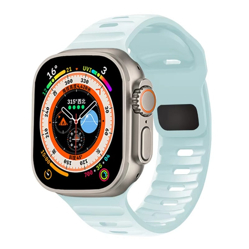 Premium Silicone Sport Watch Band – Soft, Waterproof, Adjustable Strap Compatible with 38mm to 49mm Smartwatches, Breathable & Lightweight Design